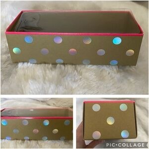 Rare HTF PINK Victoria’s Secret Sturdy Rectangular Polka Dot Storage Display Box